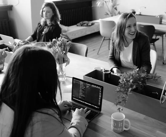 employees at work in the office